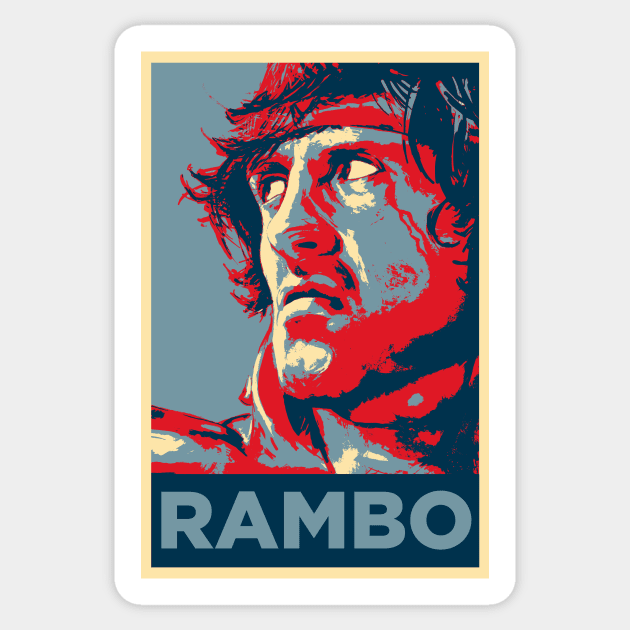 Rambo Sticker by TEEVEETEES